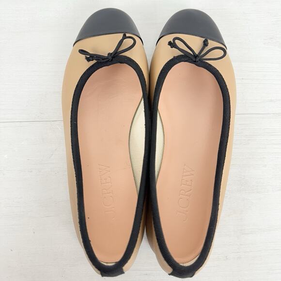 J. Crew Tan and Black Flats - Picture 7 of 11